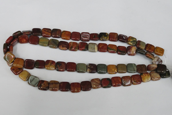 CPJ361 15.5 inches 12*12mm square picasso jasper gemstone beads