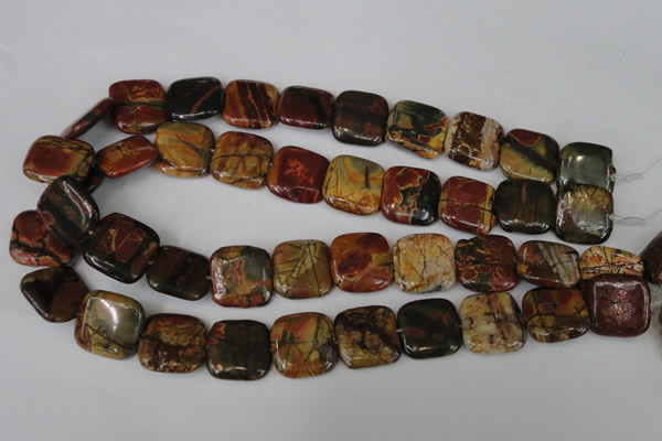 CPJ362 15.5 inches 20*20mm square picasso jasper gemstone beads