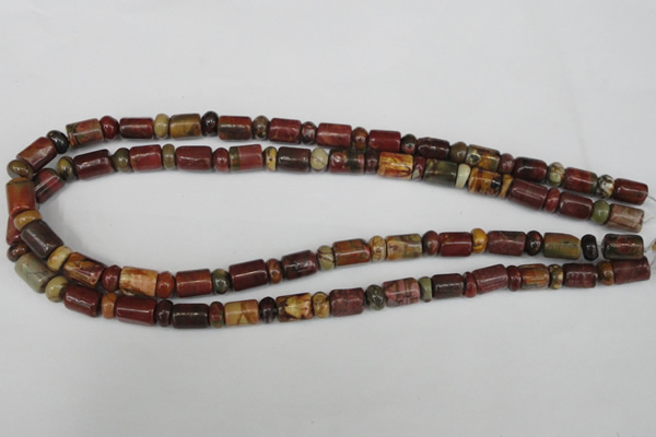 CPJ367 15.5 inches 5*8mm rondelle & 8*10mm tube picasso jasper beads