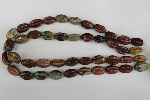 CPJ371 15.5 inches 10*18mm starfruit picasso jasper gemstone beads