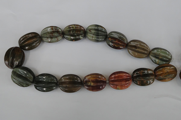 CPJ372 15.5 inches 25*28mm starfruit picasso jasper gemstone beads