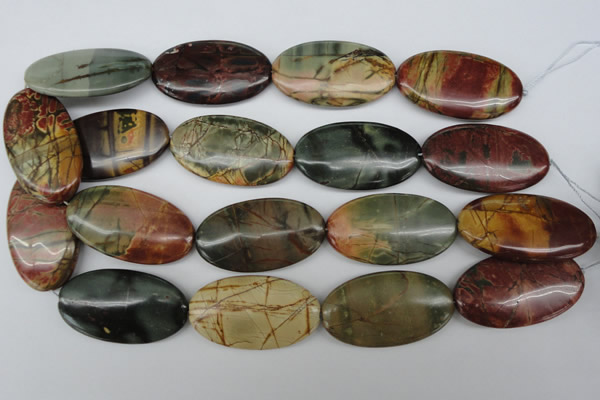 CPJ408 15 inches 25*45mm oval picasso jasper gemstone beads