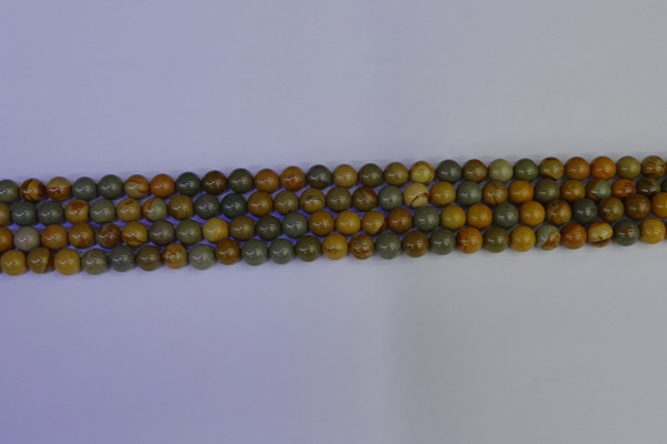 CPJ450 15.5 inches 4mm round wildhorse picture jasper beads