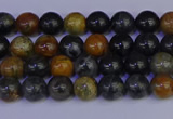 CPJ470 15.5 inches 4mm round black picasso jasper beads wholesale