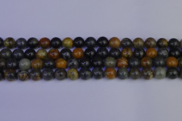 CPJ474 15.5 inches 12mm round black picasso jasper beads wholesale