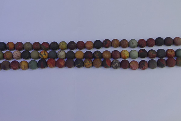 CPJ502 15.5 inches 8mm round matte picasso jasper beads wholesale