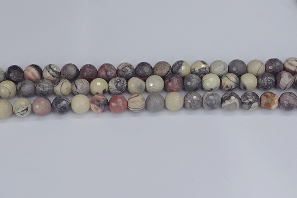 CPJ612 15.5 inches 8mm faceted round purple striped jasper beads