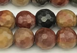 CPJ690 15 inches 6mm faceted round picasso jasper beads