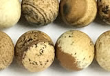 CPJ748 15 inches 10mm round matte picture jasper beads