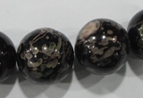CPM08 15.5 inches 20mm round plum blossom jade beads wholesale