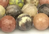 CPM14 15 inches 10mm faceted round red plum blossom jade beads