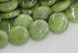 CPO17 15.5 inches 16mm flat round olivine gemstone beads wholesale