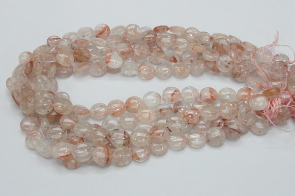 CPQ02 15.5 inches 15mm flat round natural pink quartz beads
