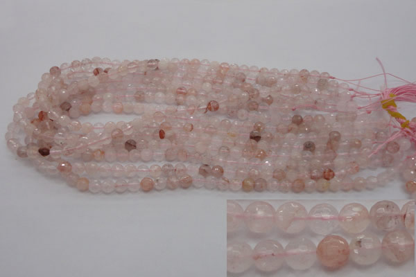 CPQ201 15.5 inches 4mm faceted round natural pink quartz beads