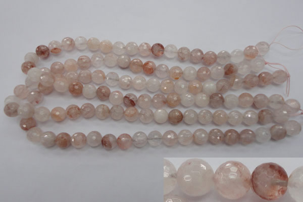 CPQ204 15.5 inches 10mm faceted round natural pink quartz beads