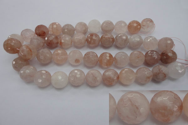 CPQ208 15.5 inches 18mm faceted round natural pink quartz beads
