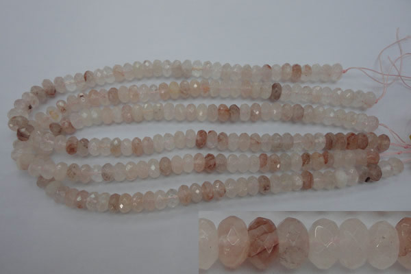 CPQ212 15.5 inches 6*10mm faceted rondelle natural pink quartz beads