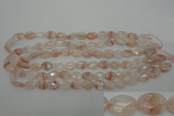 CPQ218 15.5 inches 10*14mm faceted oval natural pink quartz beads