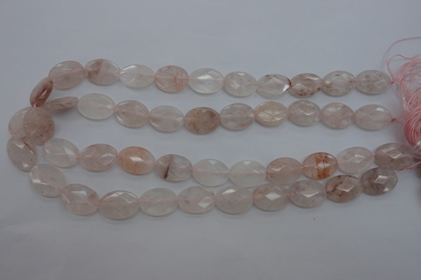 CPQ244 15.5 inches 13*18mm faceted oval natural pink quartz beads