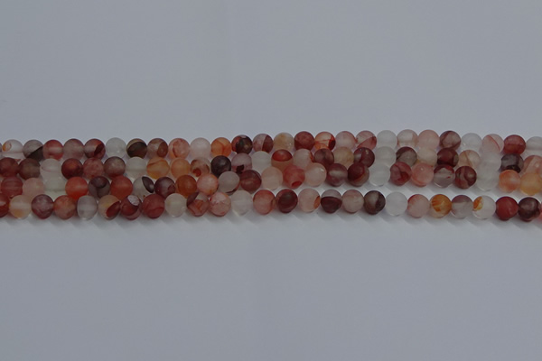 CPQ300 15.5 inches 4mm round matte pink quartz beads wholesale