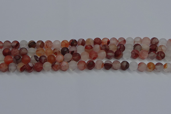 CPQ301 15.5 inches 6mm round matte pink quartz beads wholesale