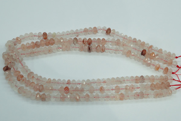 CPQ38 15.5 inches 5*8mm faceted rondelle natural pink quartz beads