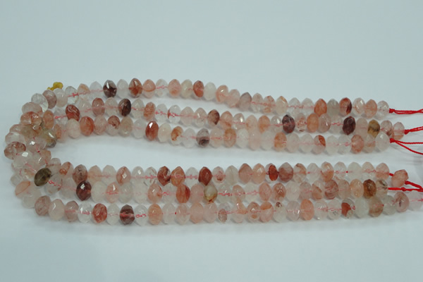 CPQ39 15.5 inches 6*10mm faceted rondelle natural pink quartz beads