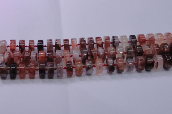 CPQ40 15.5 inches 7*15mm rondelle pink quartz beads wholesale