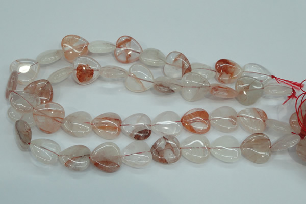 CPQ55 15.5 inches 20*20mm heart natural pink quartz beads