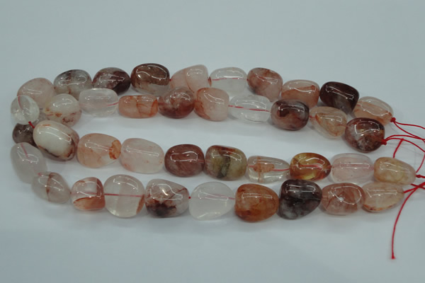 CPQ67 15.5 inches 10*14mm – 16*22mm nuggets natural pink quartz beads