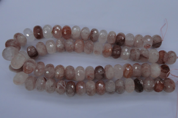 CPQ71 15.5 inches 12*18mm faceted rondelle natural pink quartz beads