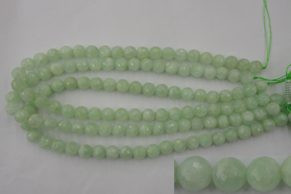 CPR113 15.5 inches 10mm faceted round natural prehnite beads wholesale