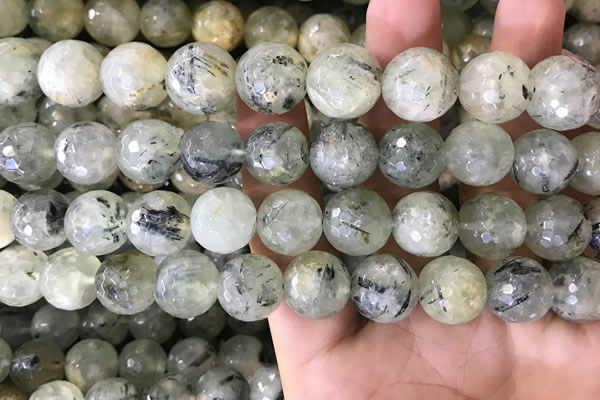 CPR355 15.5 inches 14mm faceted round prehnite beads wholesale