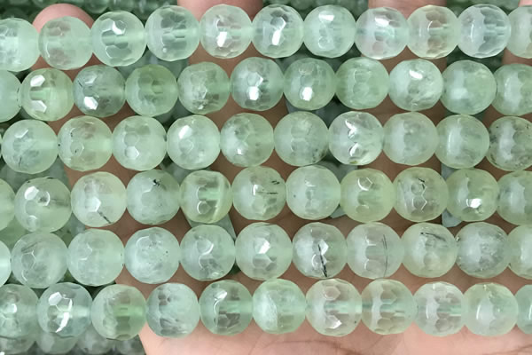 CPR368 15.5 inches 12mm faceted round prehnite gemstone beads