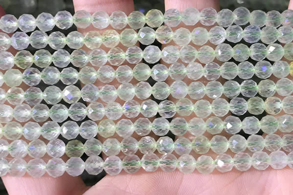 CPR375 15.5 inches 5mm faceted nuggets prehnite gemstone beads