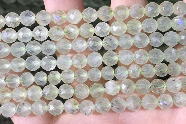 CPR376 15.5 inches 6mm faceted nuggets prehnite gemstone beads