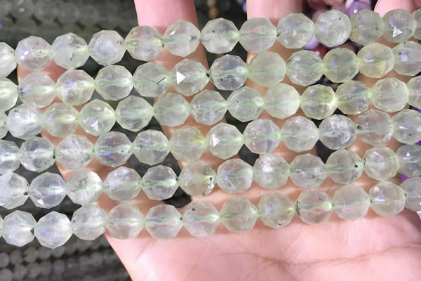 CPR377 15.5 inches 8mm faceted nuggets prehnite gemstone beads