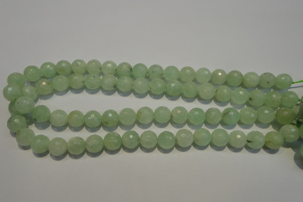 CPR54 15.5 inches 12mm faceted round natural prehnite beads