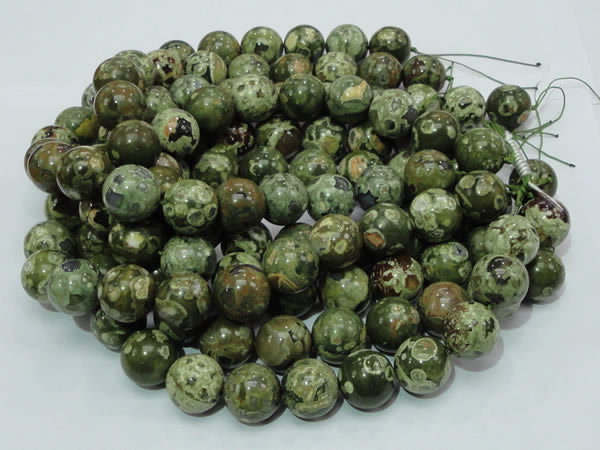 CPS08 15.5 inches 18mm round green peacock stone beads wholesale