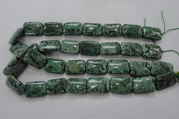 CPT250 15.5 inches 18*25mm rectangle green picture jasper beads