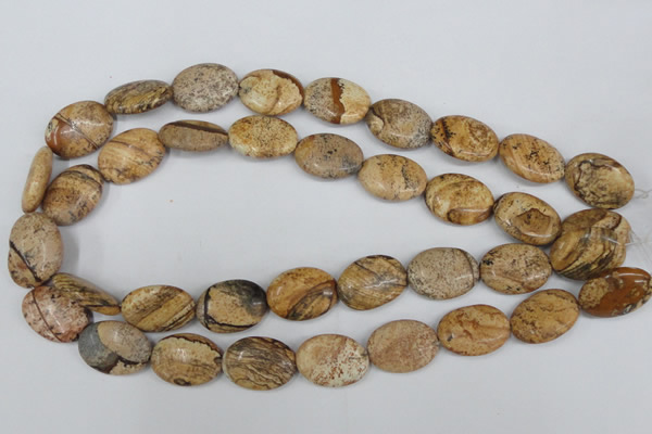 CPT252 15.5 inches 15*20mm oval picture jasper beads wholesale
