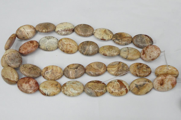 CPT253 15.5 inches 18*25mm oval picture jasper beads wholesale