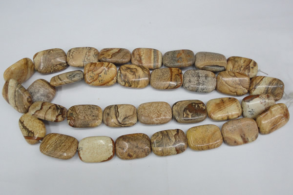 CPT261 15.5 inches 18*25mm rectangle picture jasper beads wholesale