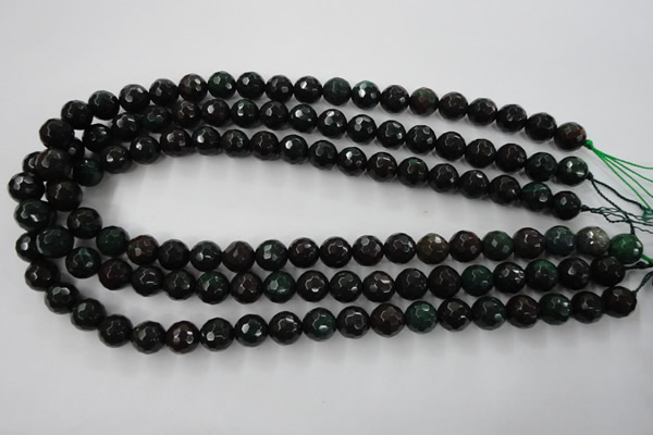 CPT403 15.5 inches 10mm faceted round green picture jasper beads
