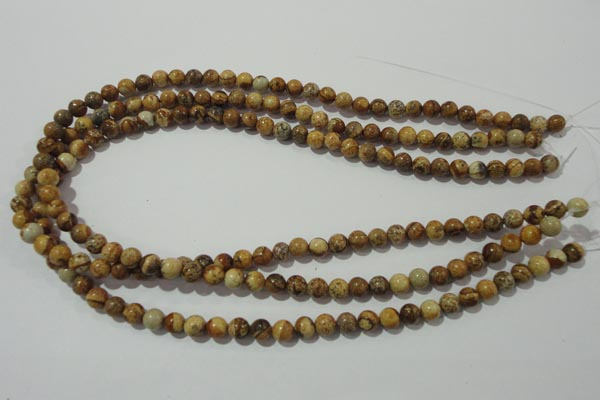 CPT451 15.5 inches 6mm round picture jasper beads wholesale