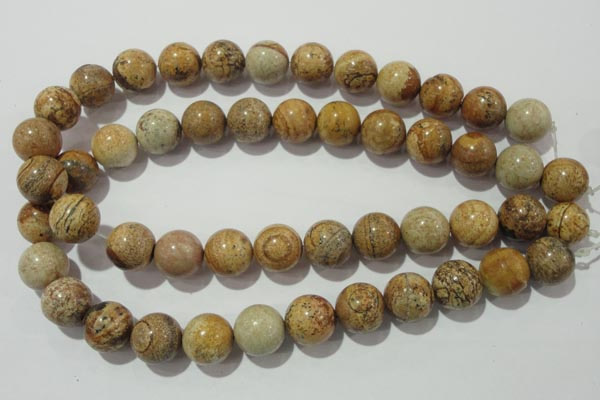 CPT456 15.5 inches 16mm round picture jasper beads wholesale