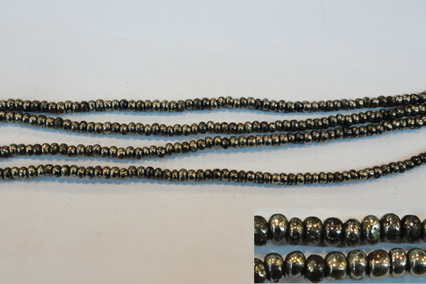 CPY100 15.5 inches 3*4mm rondelle pyrite gemstone beads wholesale