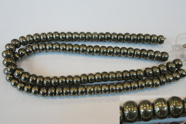 CPY102 15.5 inches 8*12mm rondelle pyrite gemstone beads wholesale