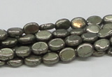 CPY11 16 inches 6*8mm oval pyrite gemstone beads wholesale