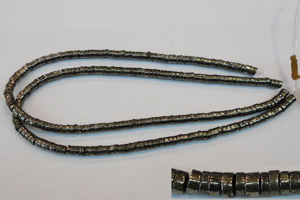 CPY115 15.5 inches 3*6mm heishi pyrite gemstone beads wholesale